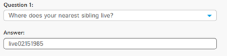 Screenshot of Question 3 - Where does your nearest sibling live. Answer is live02151985
